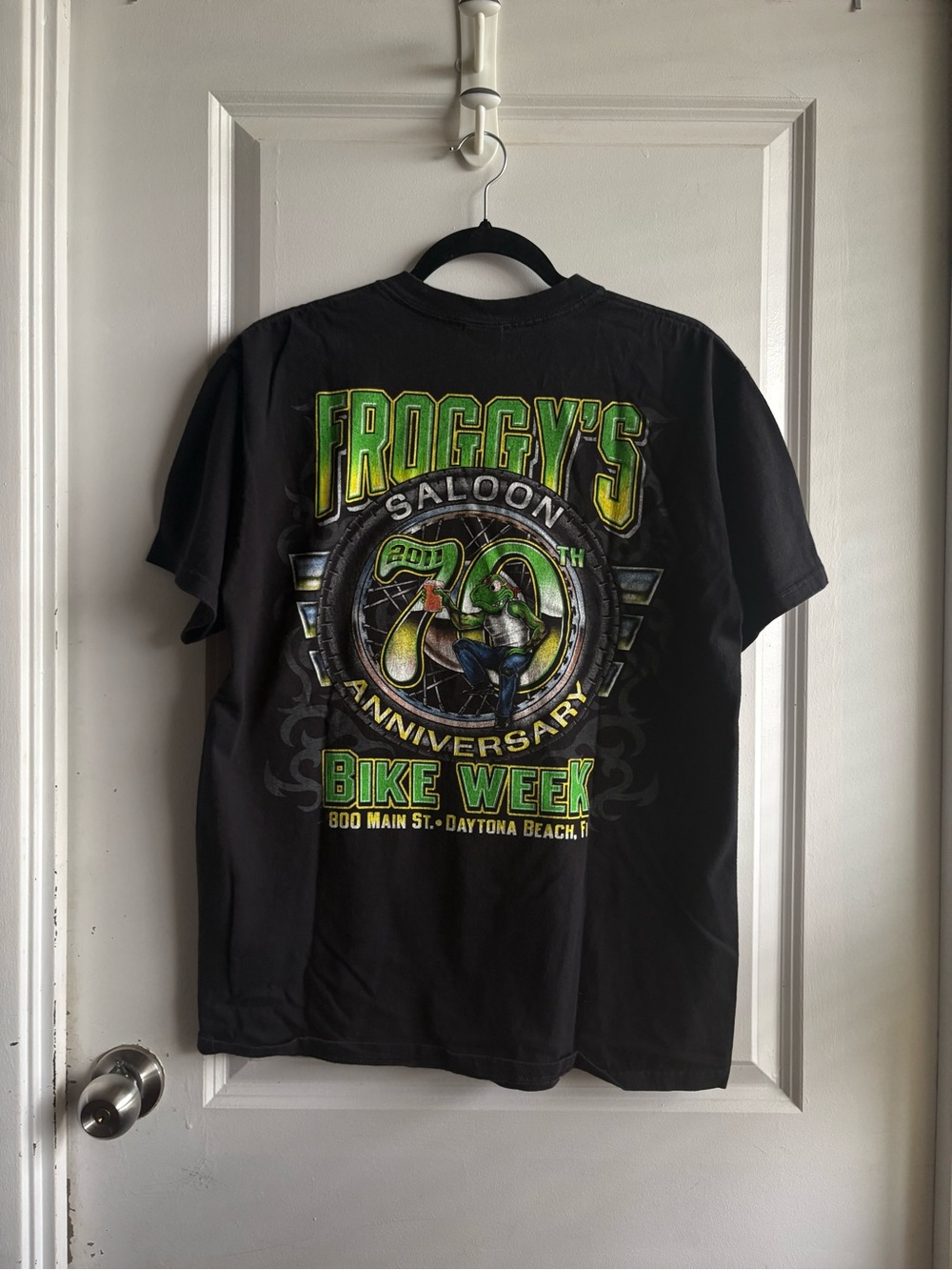 🐸 2011 Daytona Beach Bike Week 70th Anniversary Pocket Tee L